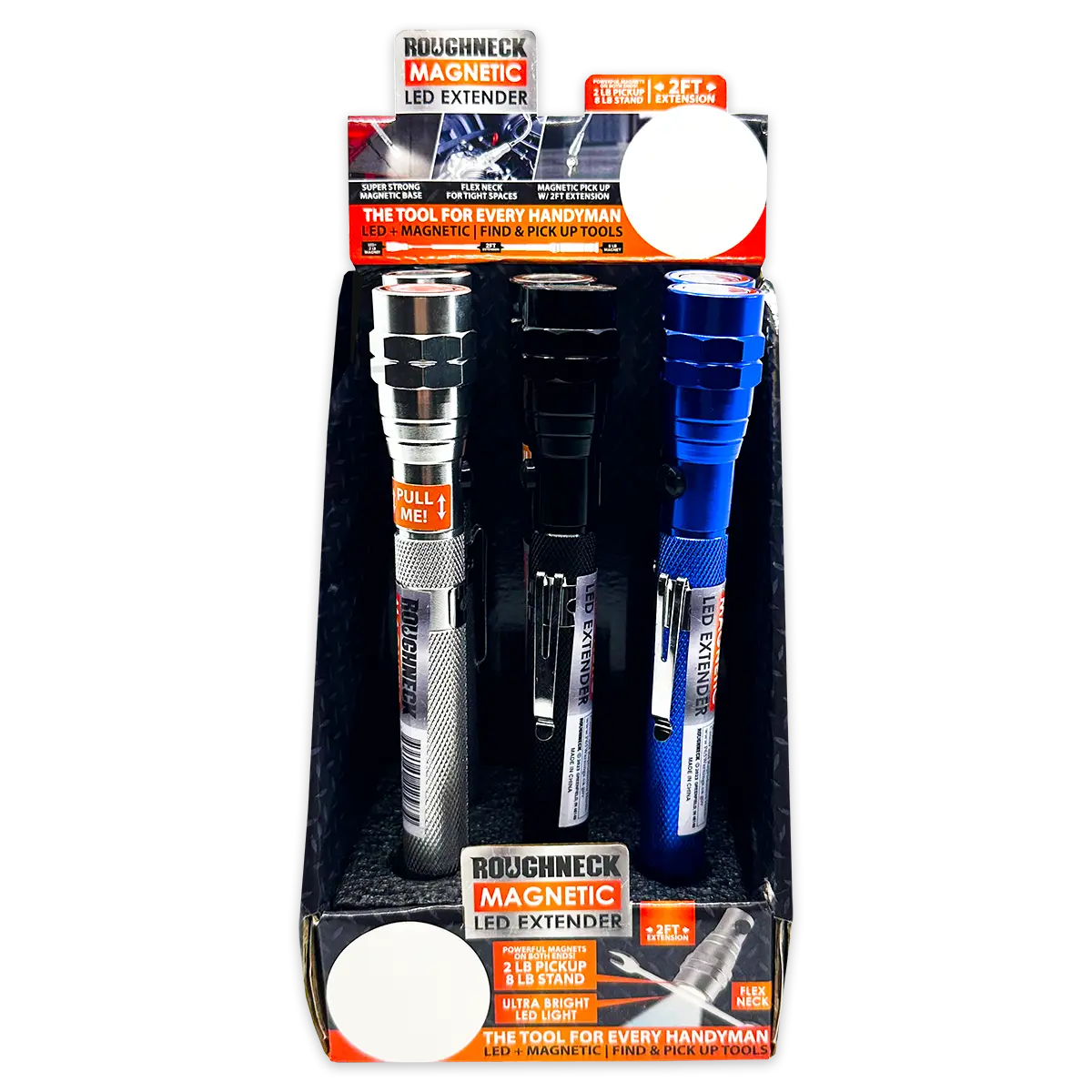 LED Flashlight Extender Tool with Magnetic Stand - 6 Pieces Per Retail Ready Display 22583FAM ROUGHNECK