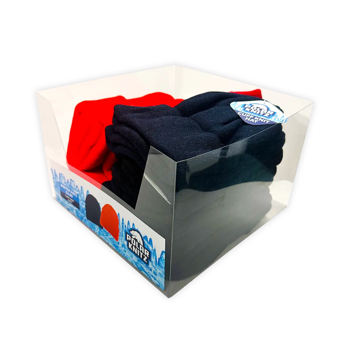 Cuffed Knit Hat Beanie in Assorted Colors - 18 Pieces Per Retail Ready Display 22693 POLAR GEAR