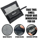 Smell Proof Flat Canvas Lock Storage Bag - 6 Pieces Per Retail Ready Display 23246 SMOKEZILLA