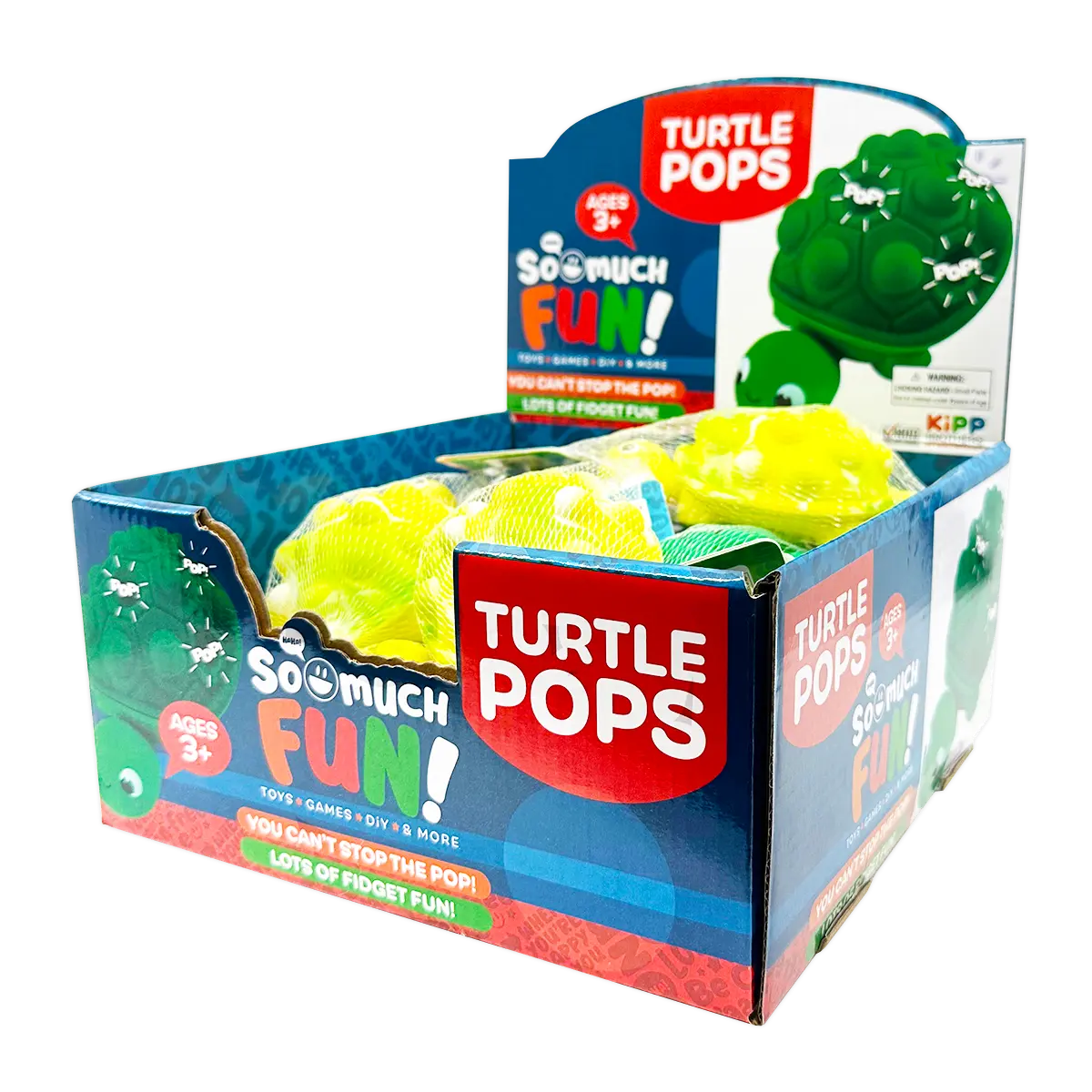 Fidget Pop Turtle Toy - 12 Pieces Per Retail Ready Display 23654 KIPP BROTHERS