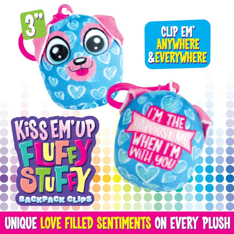 Wholesale Mini Kiss'Em Up Plush Clips 12 Pieces Per Display 23697 KIPP BROTHERS