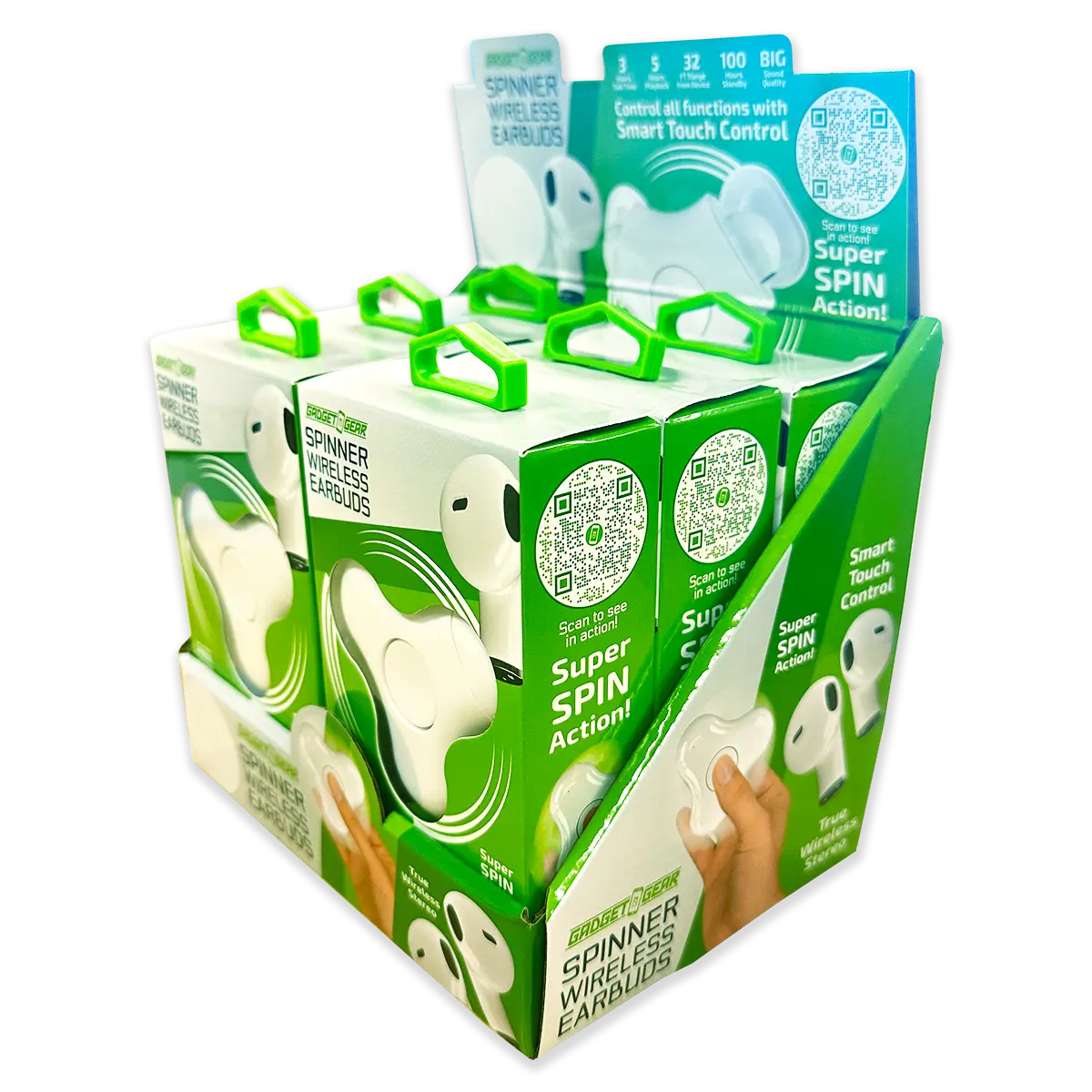 Wireless Earbuds with Fidget Spinner Case - 6 Pieces Per Retail Ready Display 23712 GADGET GEAR