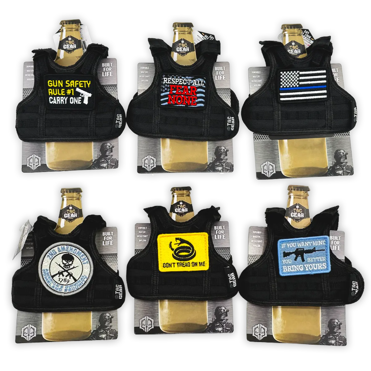 Patriotic MOLLE Insulated Bottle Suit with Patch - 6 Pieces Per Retail Ready Display 23758 TAC GEAR