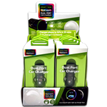 Car Charger  DC Dual Port USB / USB-C with Rgb Light Effects - 6 Pieces Per Retail Ready Display 23878 GADGET GEAR