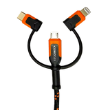Charging Cable 3 in 1 Multi-Head USB-to-USB-C / Lightning / Micro USB 10FT 2.4 Amp - 4 Pieces Per Pack 24171 ROUGHNECK