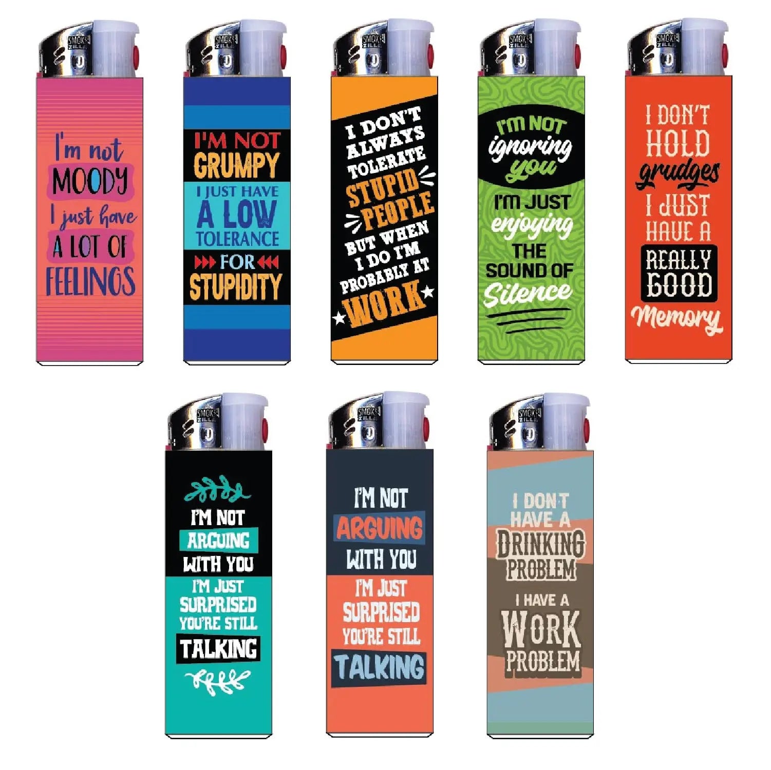 Sarcastic Light Up Curve Lighter - 30 Pieces Per Retail Ready Display 24333 SMOKEZILLA