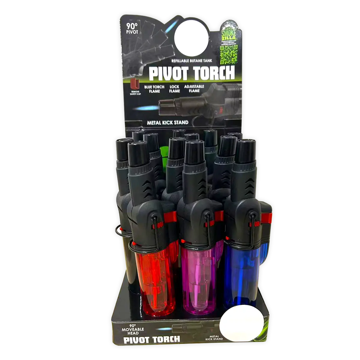Pivot Head Torch Stick Lighter - 12 Pieces Per Retail Ready Display 24344 SMOKEZILLA