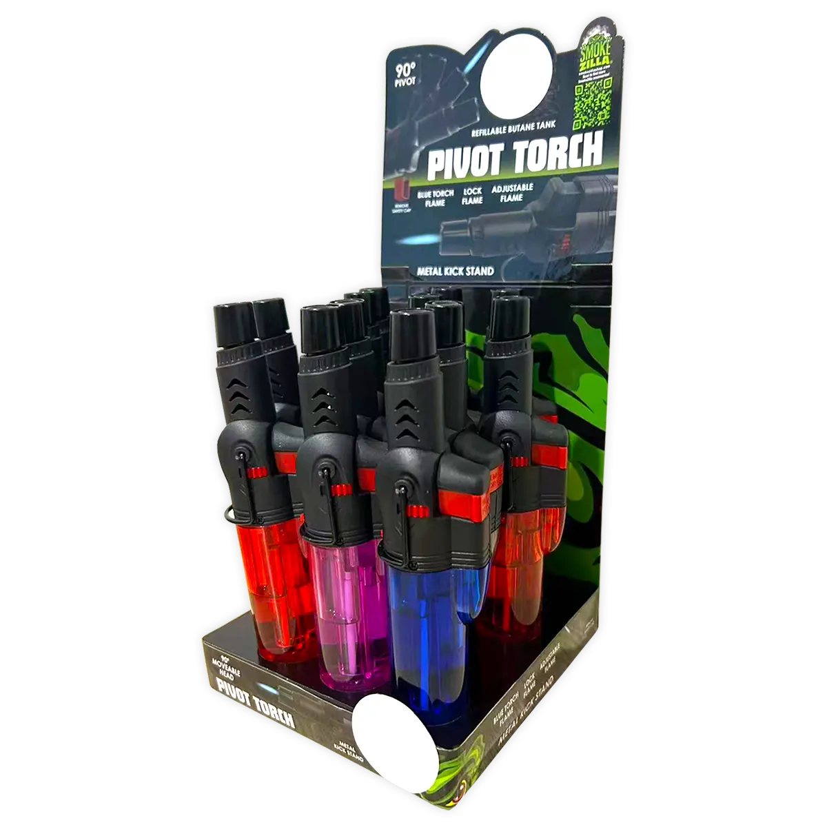 Pivot Head Torch Stick Lighter - 12 Pieces Per Retail Ready Display 24344 SMOKEZILLA