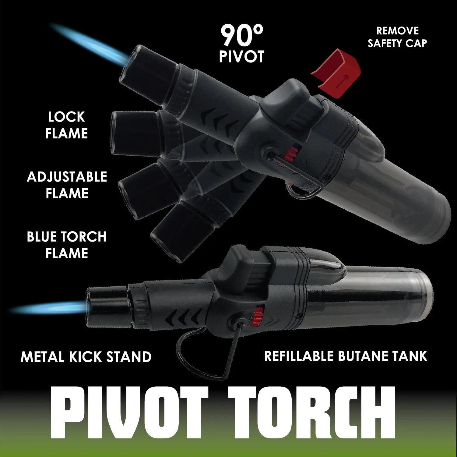Pivot Head Torch Stick Lighter - 12 Pieces Per Retail Ready Display 24344 SMOKEZILLA
