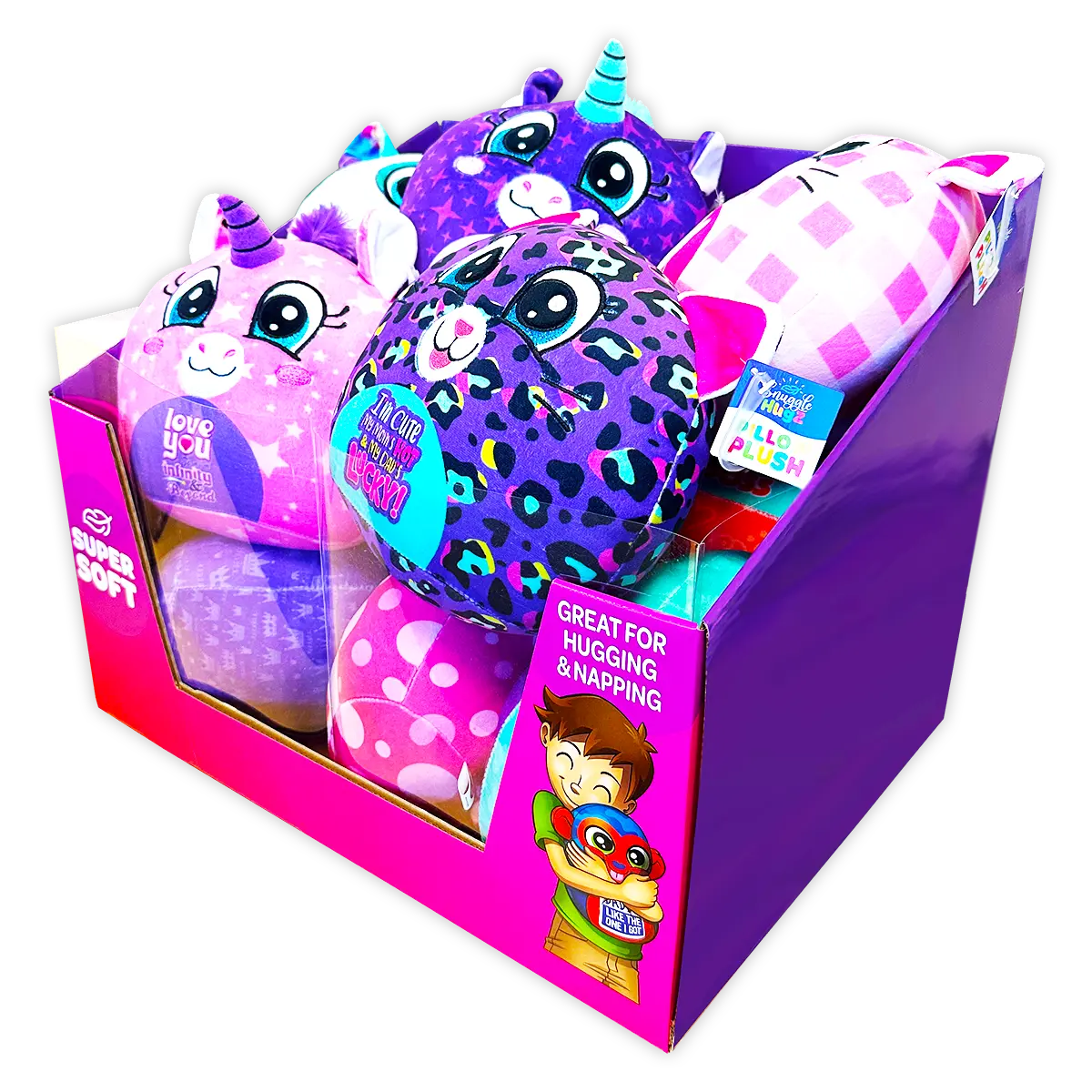 Kids Fluffy Stuffy Pillow Plush 12 Pieces Per Retail Ready Display 24406 KIPP BROTHERS