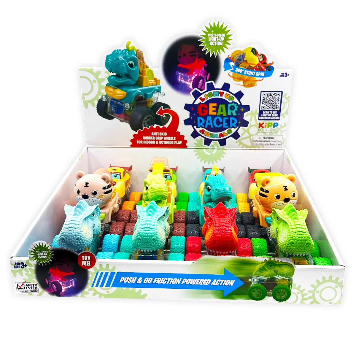 Friction Toy Car Light Up Assortment - 12 Pieces Per Display 24452 KIPP BROTHERS