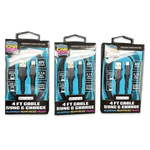 Charging Cable Carbon Fiber USB to Lightning 4FT 2.1 Amp - 3 Pieces Per Pack 24565 CAR VIBEZ