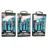 Charging Cable Carbon Fiber USB to Lightning 4FT 2.1 Amp - 3 Pieces Per Pack 24565 CAR VIBEZ