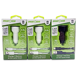 Car Charger Dual USB Ports with USB to USB-C Charging Cable Set 2.4 Amp - 3 Pieces Per Pack 24626 GADGET GEAR