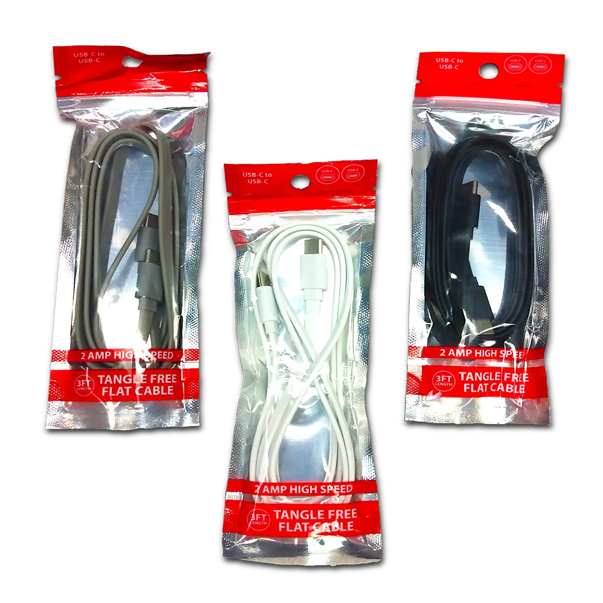 Charging Cable USB-C to USB-C 3FT 2 Amp - 20 Pieces Per Pack 24679 NOVELTY INC