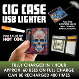 Cigarette Case with USB Coil Lighter Canada Themed Designs - 8 Pieces Per Retail Ready Display 41734 SMOKEZILLA
