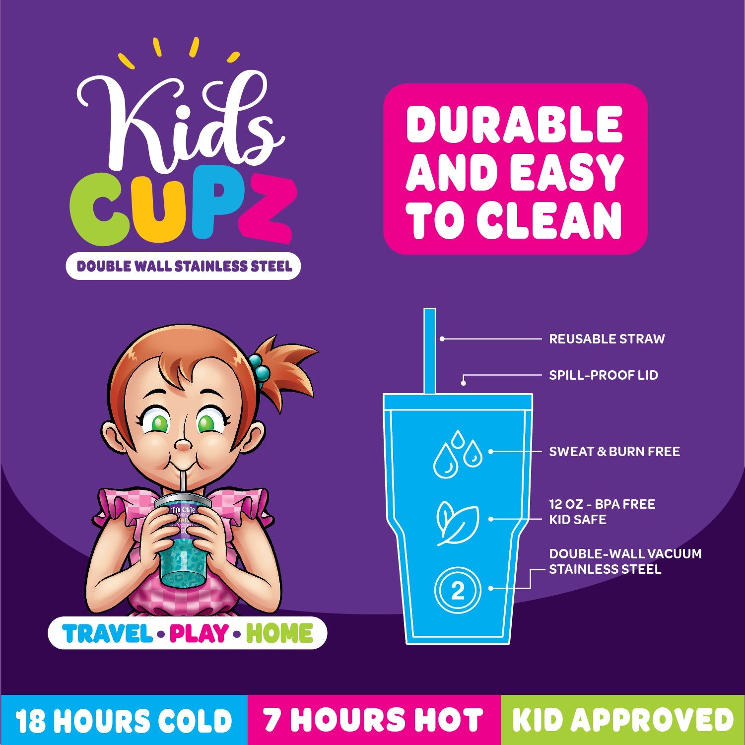 Insulated Kids Cup - 6 Pieces Per Retail Ready Display 25289 - NOVELTY INC WHOLESALE
