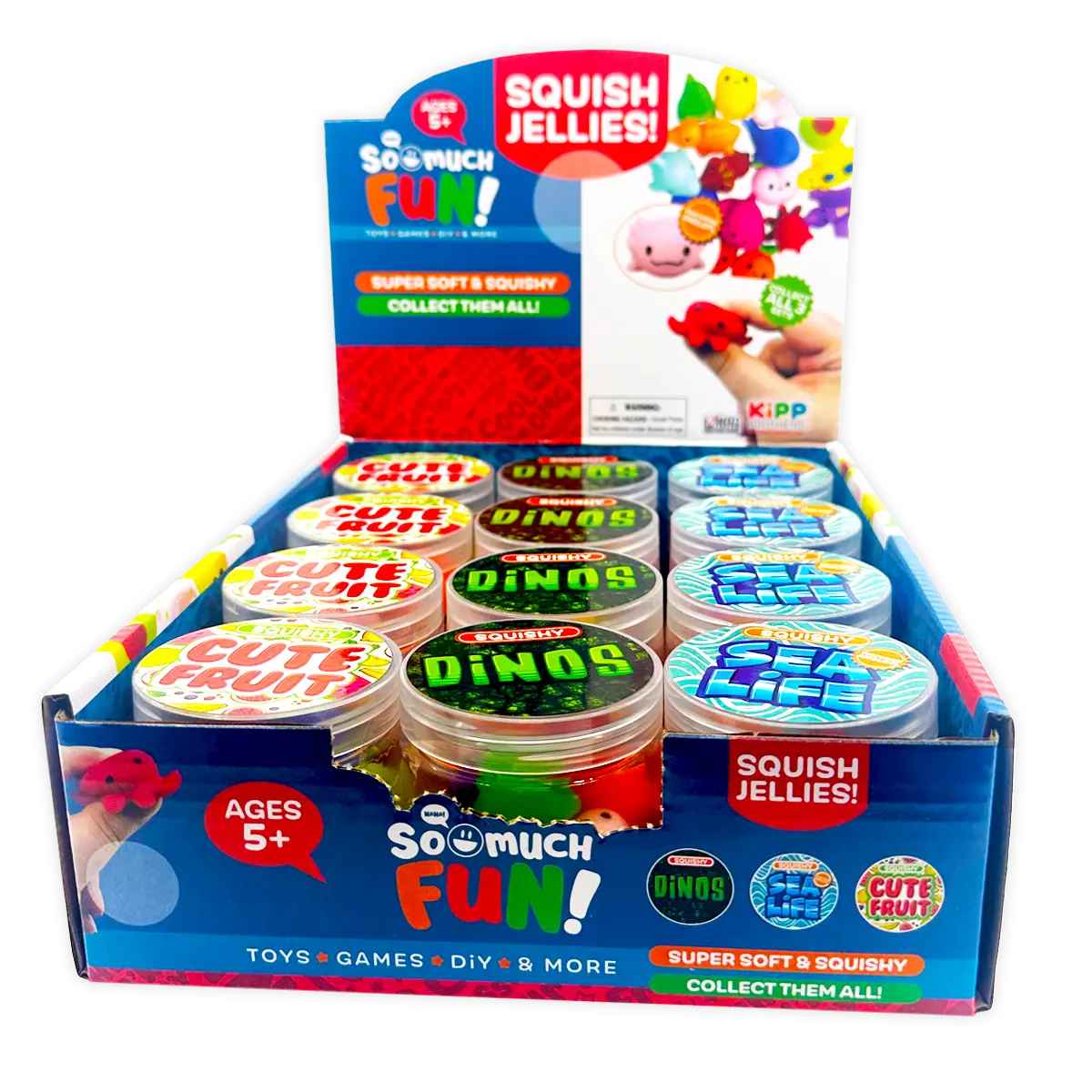 Squish Jellies Toy Assortment - 12 Pieces Per Retail Ready Display 24718 KIPP BROTHERS