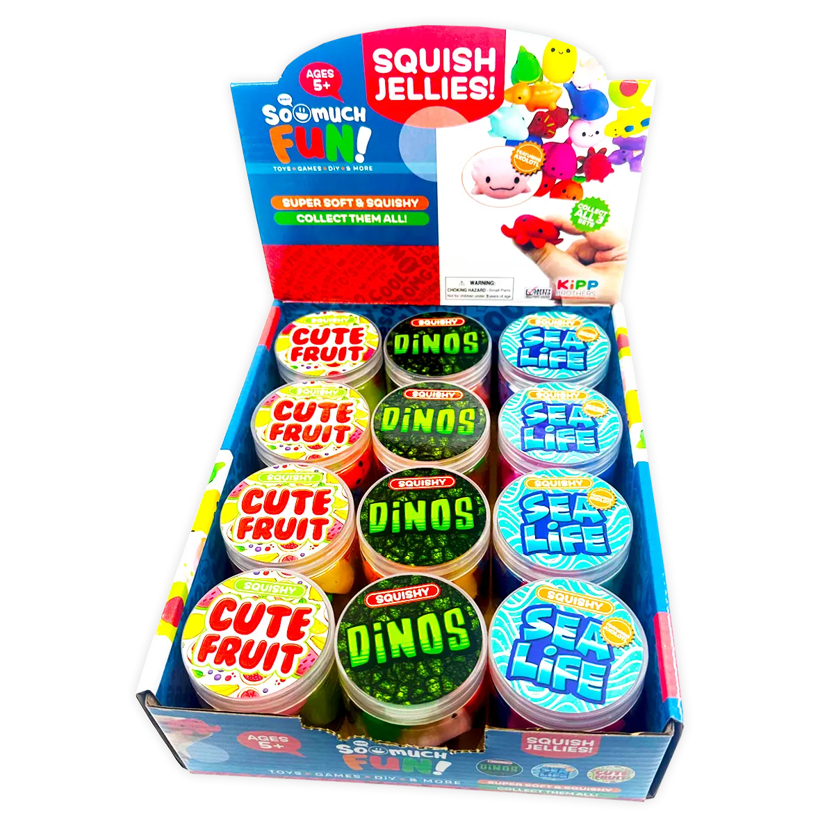 Squish Jellies Toy Assortment - 12 Pieces Per Retail Ready Display 24718 KIPP BROTHERS