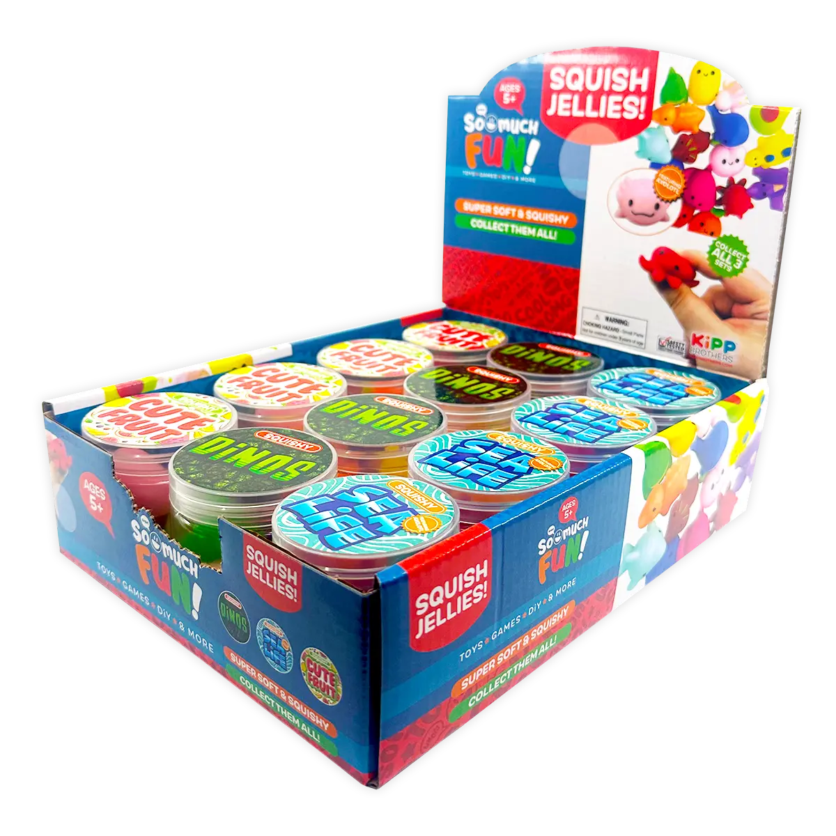 Squish Jellies Toy Assortment - 12 Pieces Per Retail Ready Display 24718 KIPP BROTHERS
