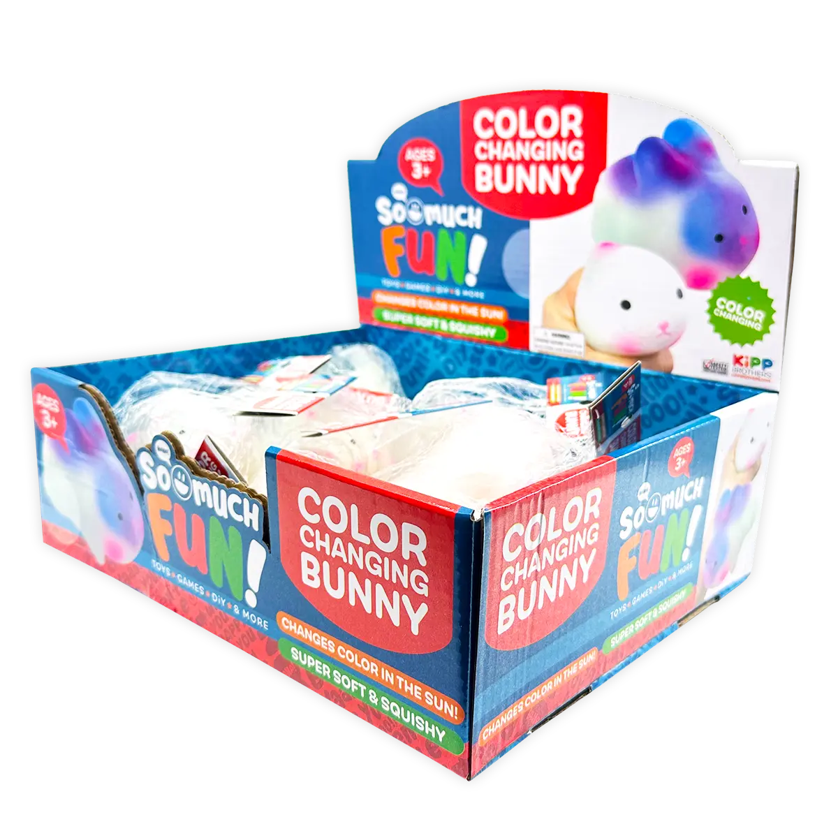 Squish and Squeeze Color Changing Bunny - 12 Pieces Per Retail Ready Display 24766 KIPP BROTHERS