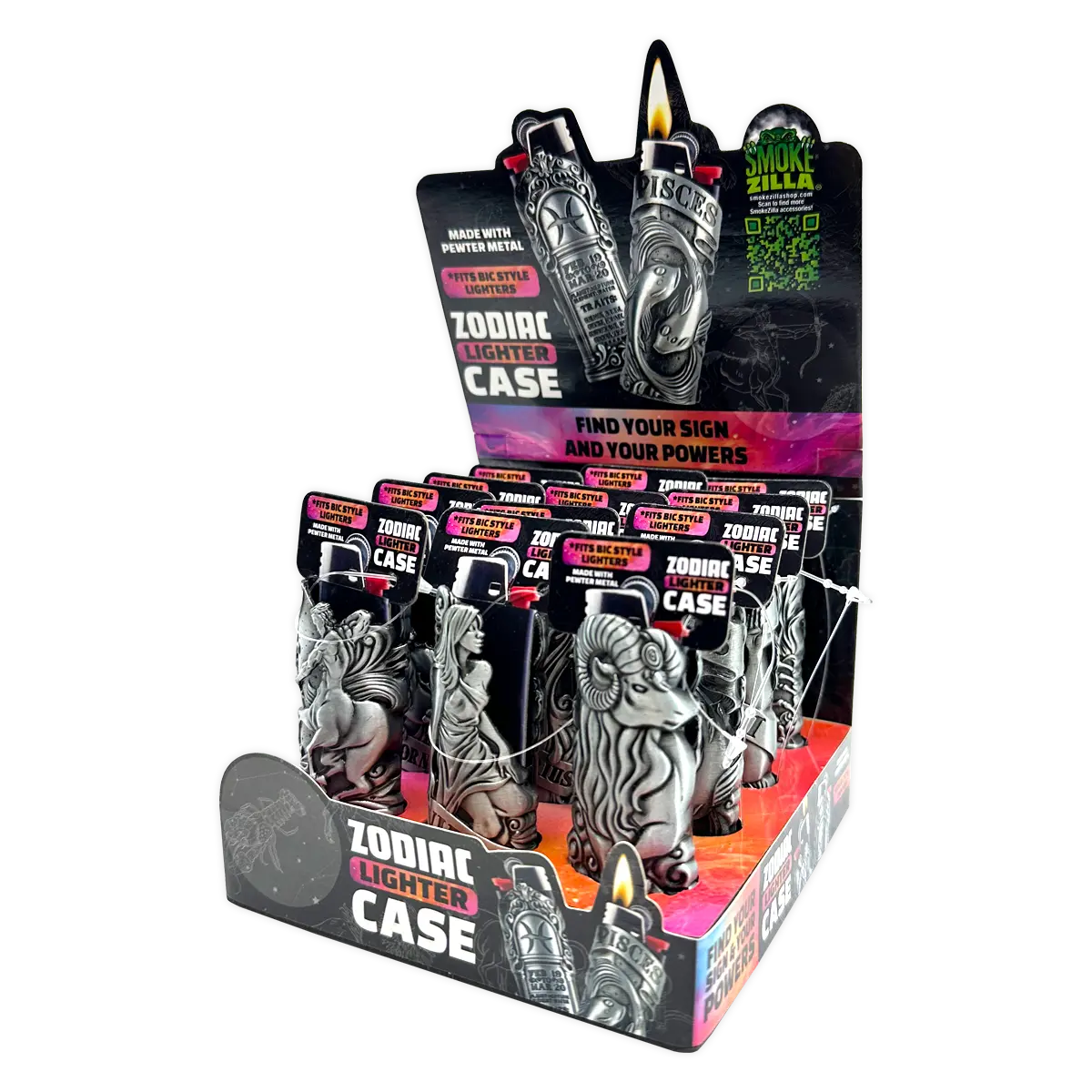 Zodiac Lighter Case - 12 Pieces Per Retail Ready Display 24952 SMOKEZILLA