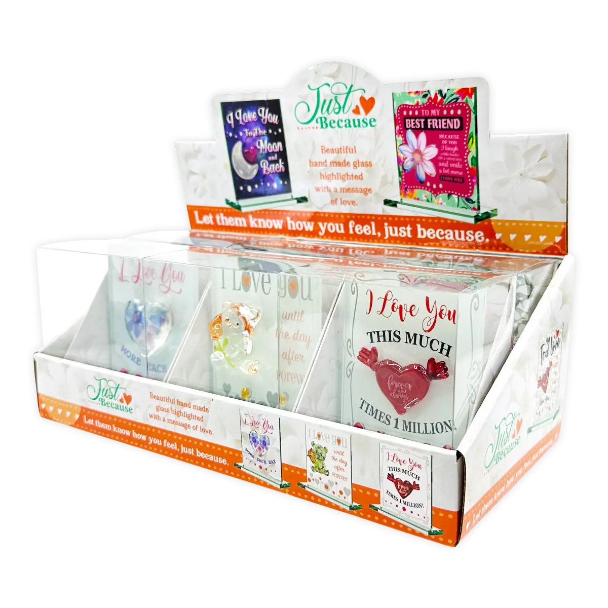 Glass Mini Plaque Keepsake - 6 Pieces Per Retail Ready Display 25056 NOVELTY INC