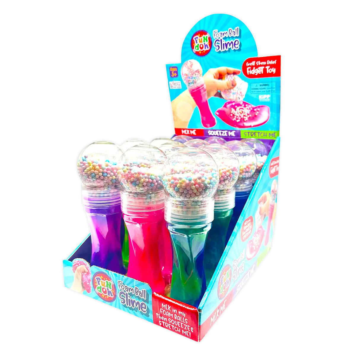 Fun Doh Foam Ball Slime - 12 Pieces Per Retail Ready Display 25066 KIPP BROTHERS