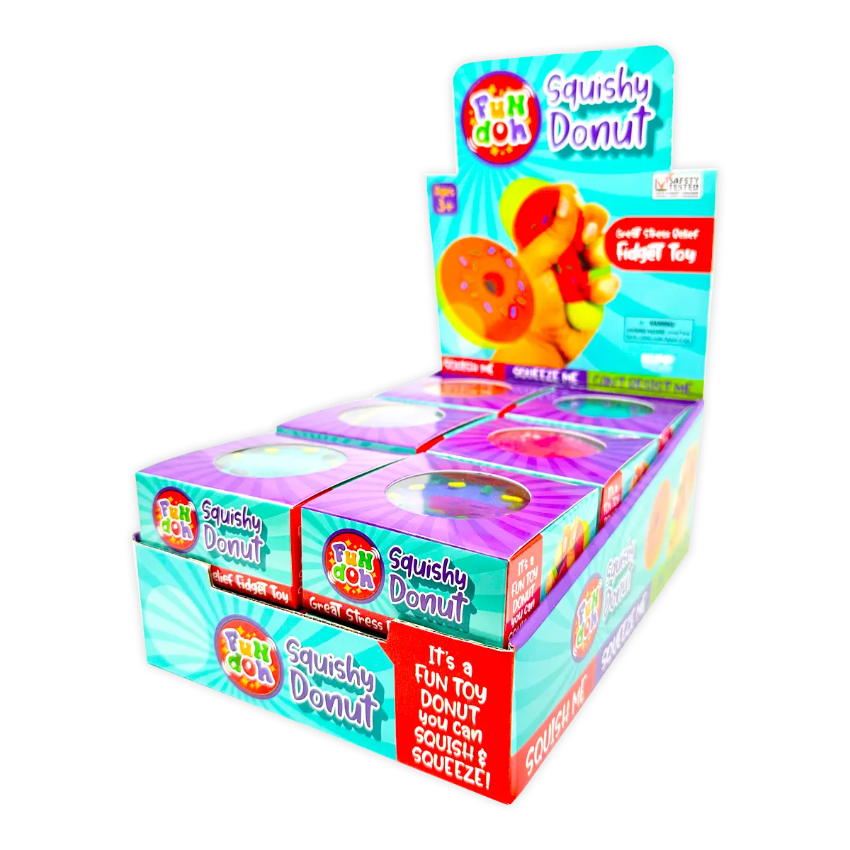 Squish and Squeeze Donut Toy - 12 Pieces Per Retail Ready Display 25083 KIPP BROTHERS