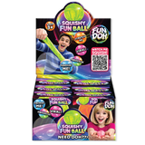Fun Doh Squish and Squeeze Slow Release Squishy Fun Ball Toy - 12 Pieces Per Retail Ready Display 25084