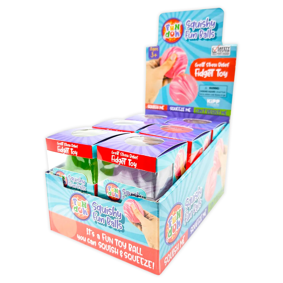 Squish and Squeeze Slow Release Squishy Fun Ball Toy - 12 Pieces Per Retail Ready Display 25084 KIPP BROTHERS