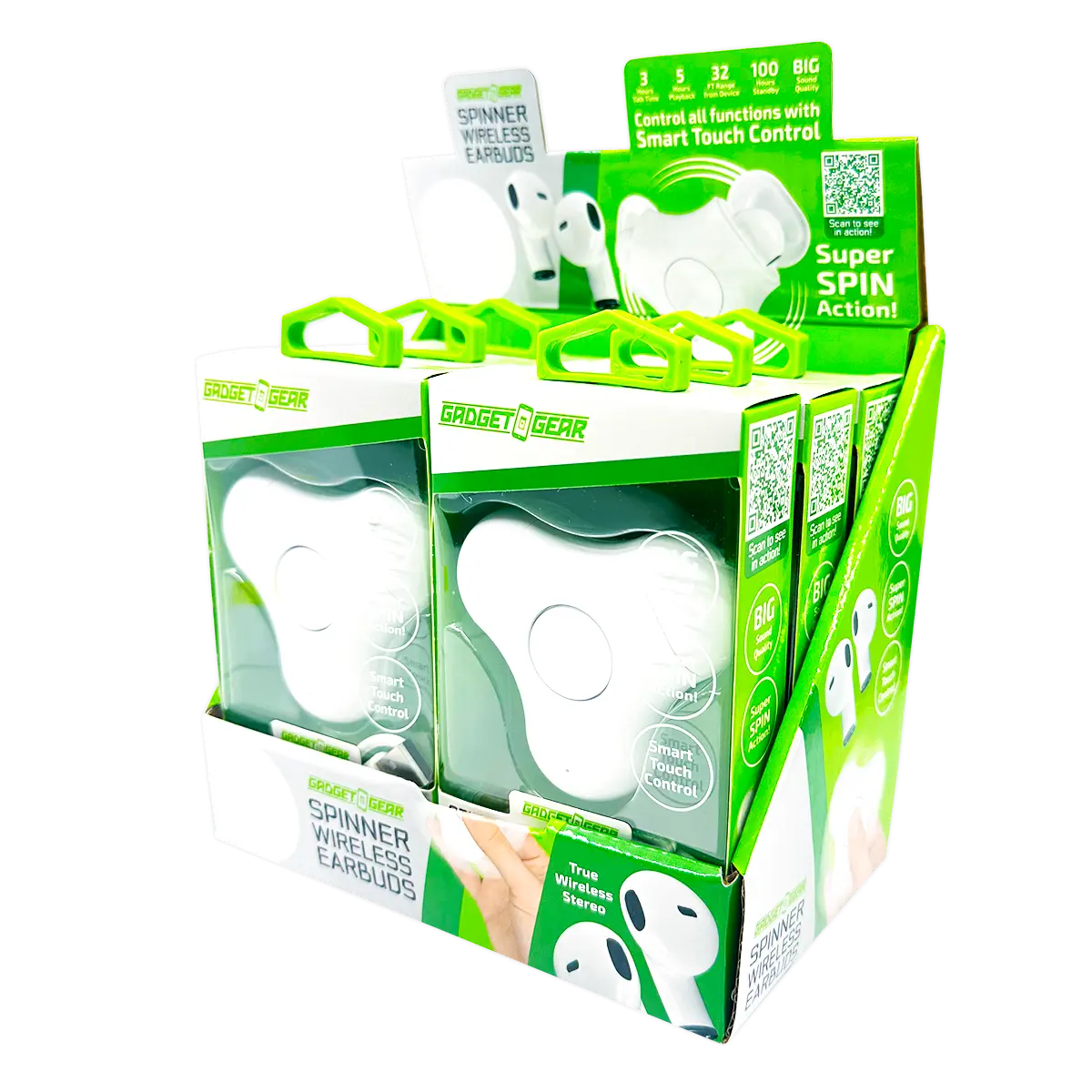 Wireless Earbuds with Fidget Spinner Case - 6 Pieces Per Retail Ready Display 25114 GADGET GEAR