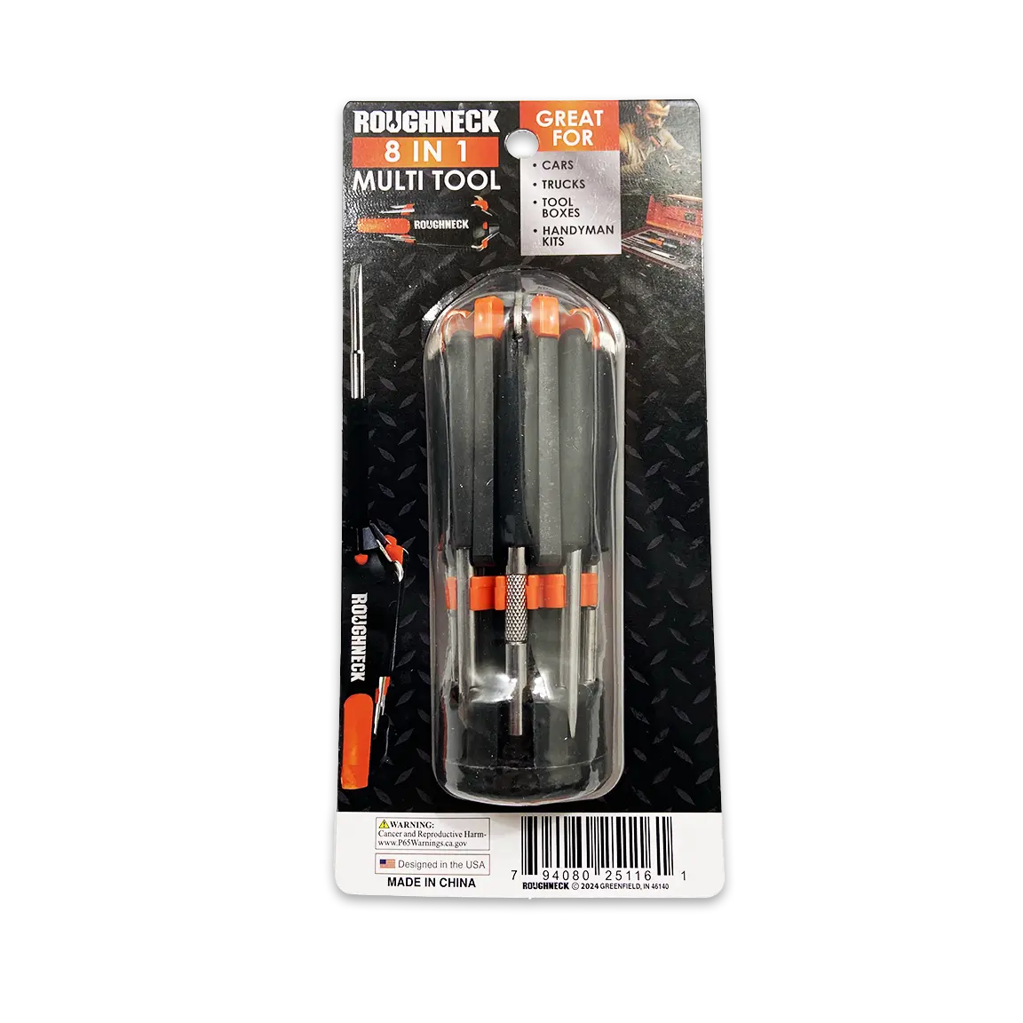 Multi-Tool 8-In-1 with Lights - 6 Pieces Per Retail Ready Display 25116 ROUGHNECK