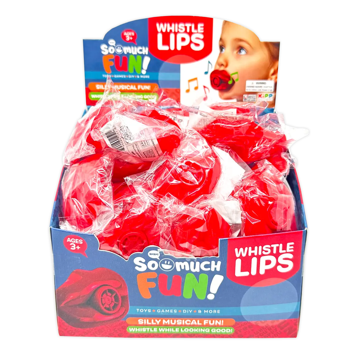 Red Whistle Lips - 48 Per Retail Ready Display 25128 KIPP BROTHERS