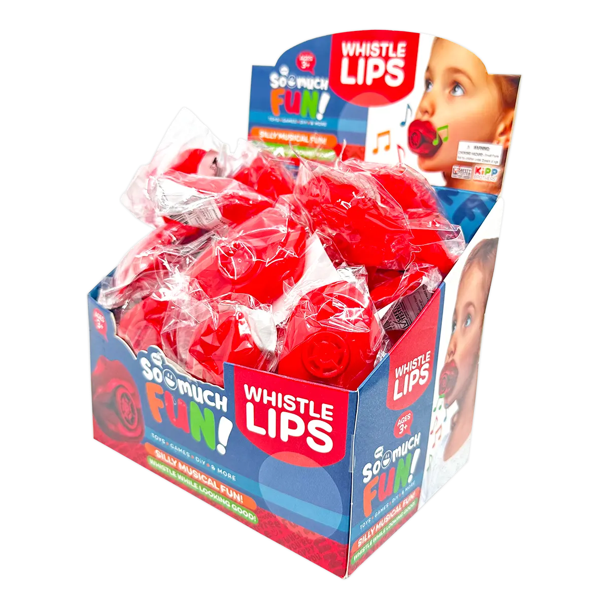 Red Whistle Lips - 48 Per Retail Ready Display 25128 KIPP BROTHERS