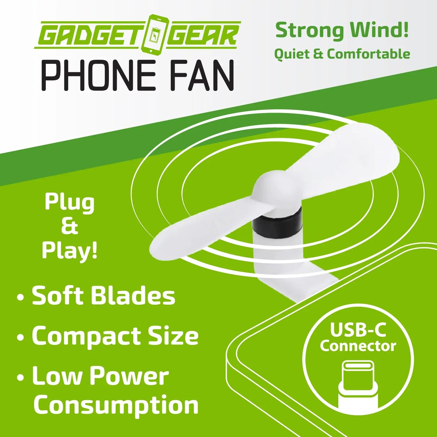 USB-C Phone Fan Attachment - 6 Pieces Per Retail Ready Display 25225 GADGET GEAR