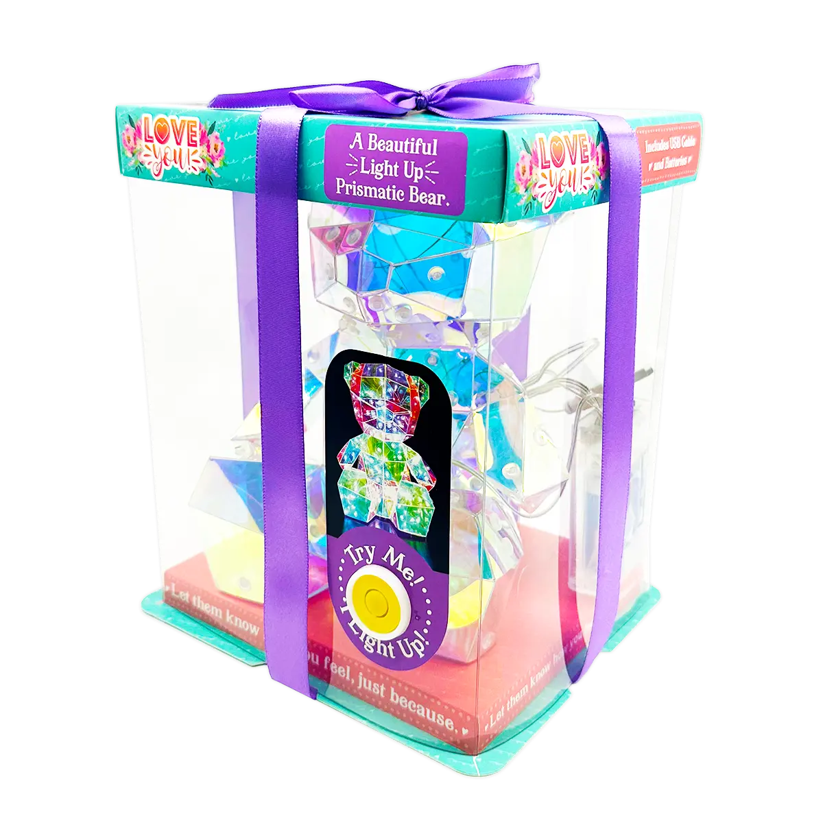 Light-Up Prismatic Bear Keepsake - 1 Piece Per Retail Ready Display 25230 NOVELTY INC