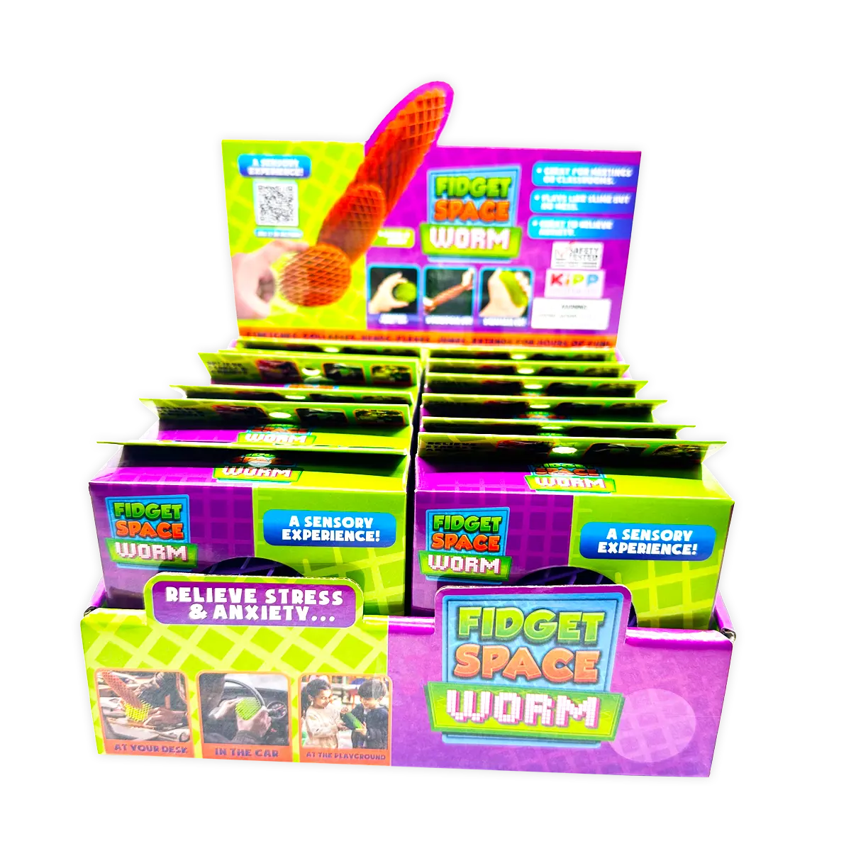 Fidget Space Worm Toy - 12 Pieces Per Retail Ready Display 25246 KIPP BROTHERS