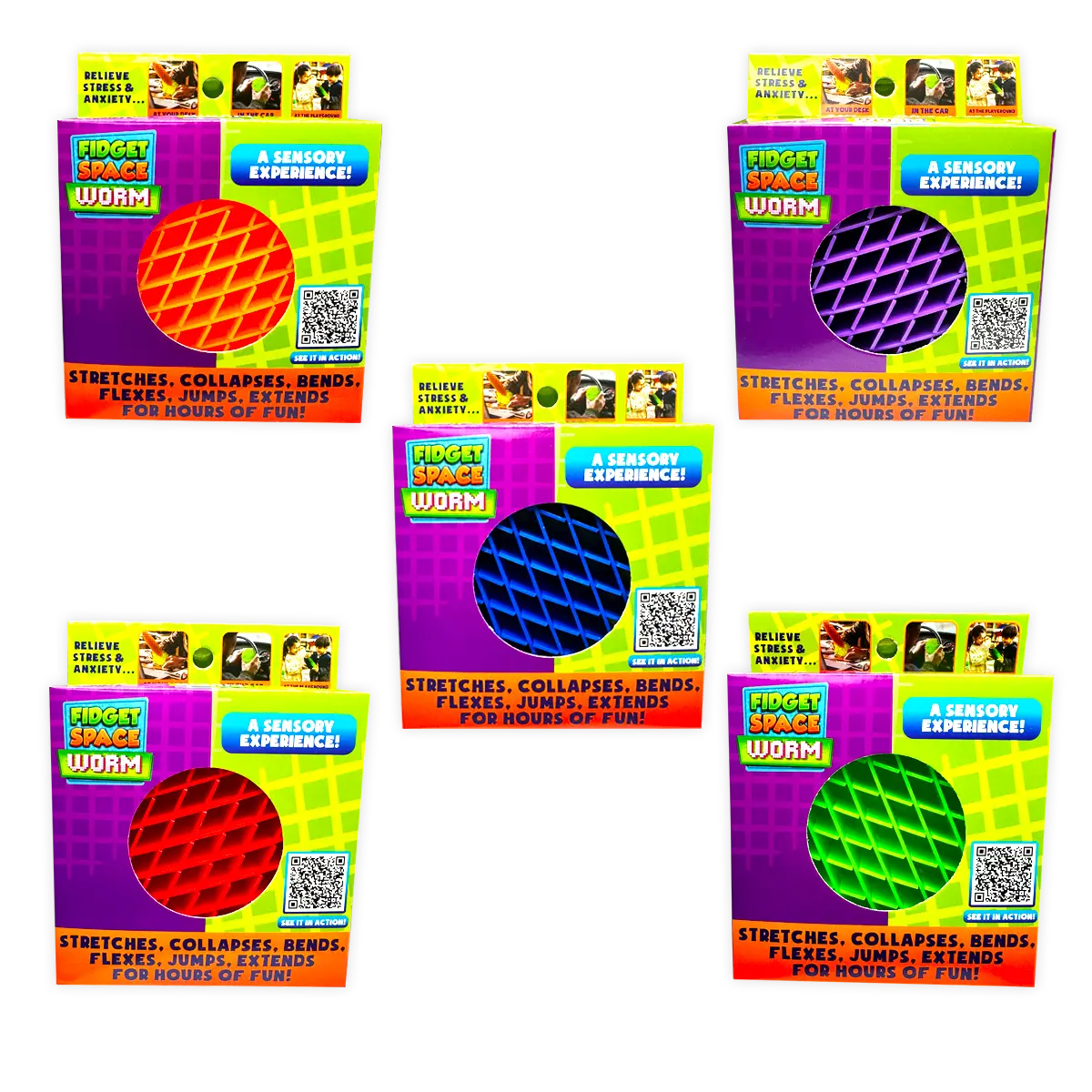 Fidget Space Worm Toy - 12 Pieces Per Retail Ready Display 25246 KIPP BROTHERS
