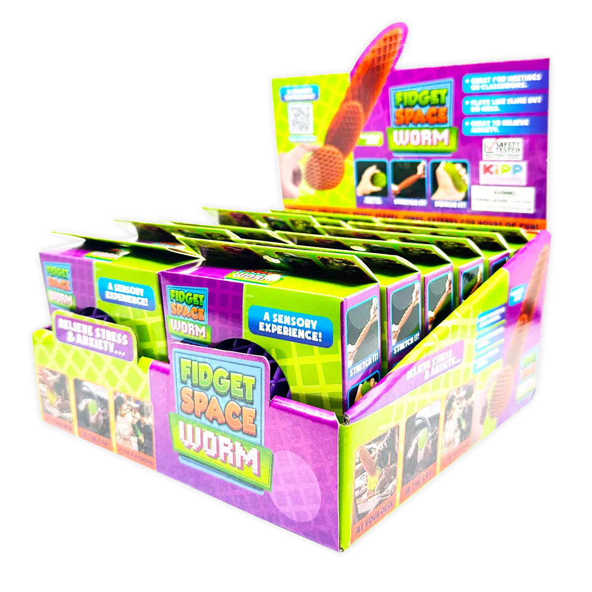 Fidget Space Worm Toy - 12 Pieces Per Retail Ready Display 25246 KIPP BROTHERS
