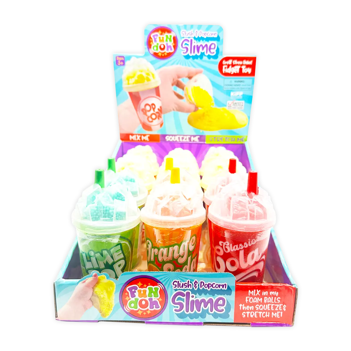Fun Doh Slush and Popcorn Slime - 12 Pieces Per Retail Ready Display 25260 KIPP BROTHERS