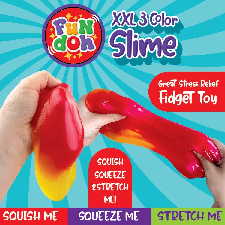 Fun Doh XXL 3-Color Slime - 12 Pieces Per Retail Ready Display 25261 KIPP BROTHERS