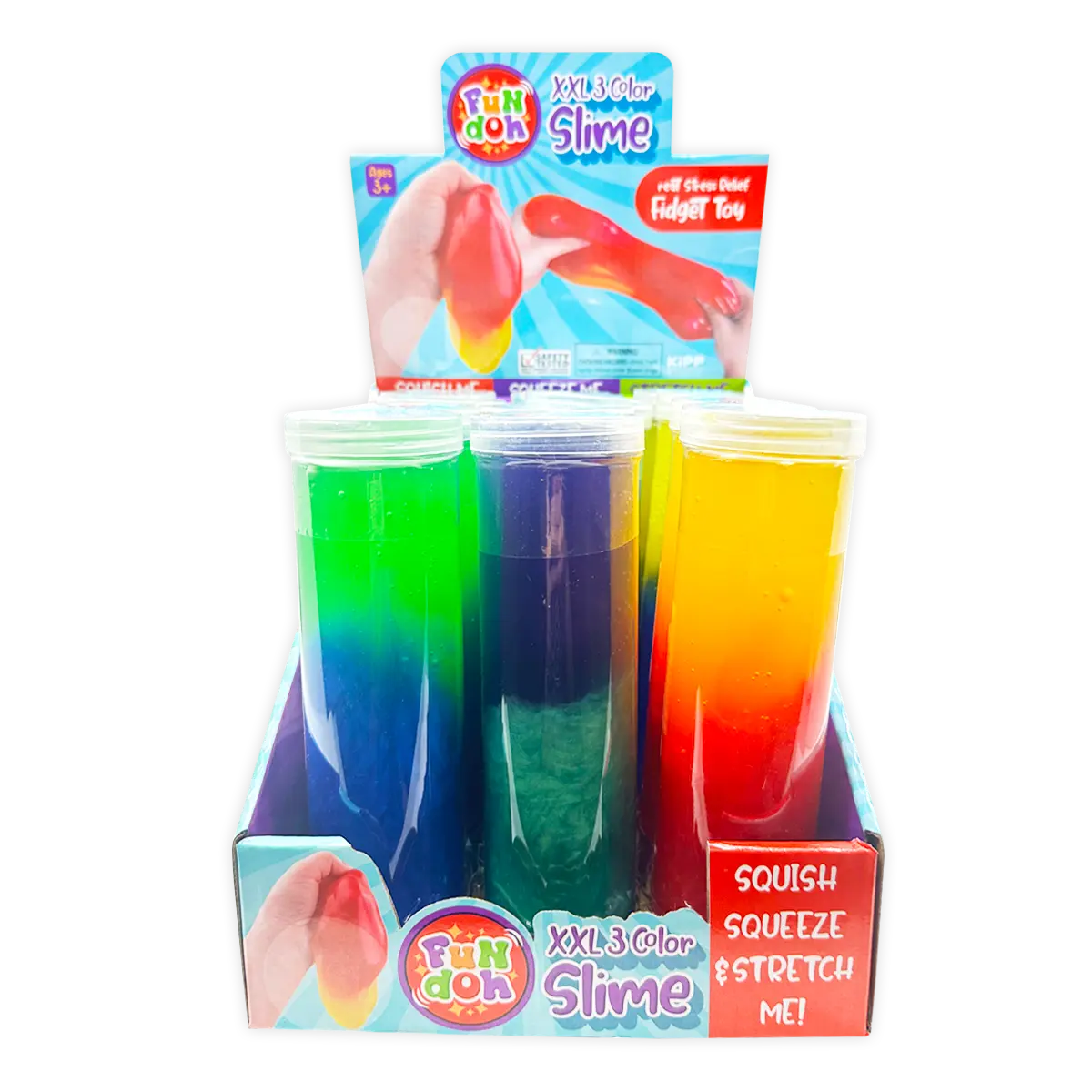 Fun Doh XXL 3-Color Slime - 12 Pieces Per Retail Ready Display 25261 KIPP BROTHERS