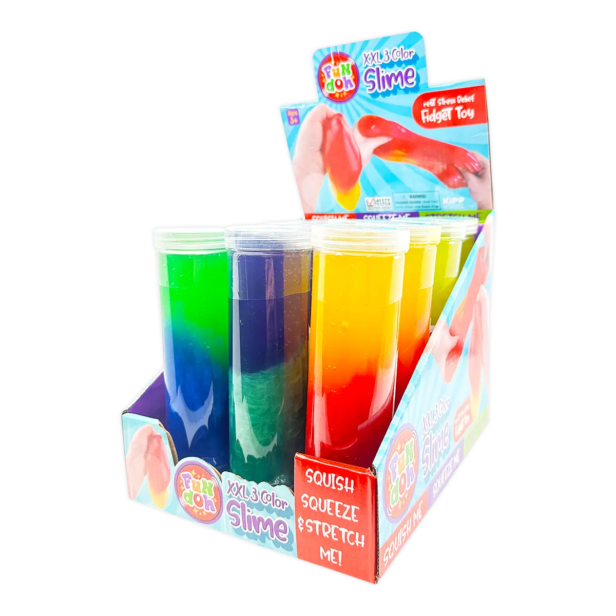 Fun Doh XXL 3-Color Slime - 12 Pieces Per Retail Ready Display 25261 KIPP BROTHERS