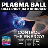 Car Charger Dual Port USB-A/USB-C 3.1-Amp Plasma Ball - 3 Pieces Per Pack 41786 GADGET GEAR