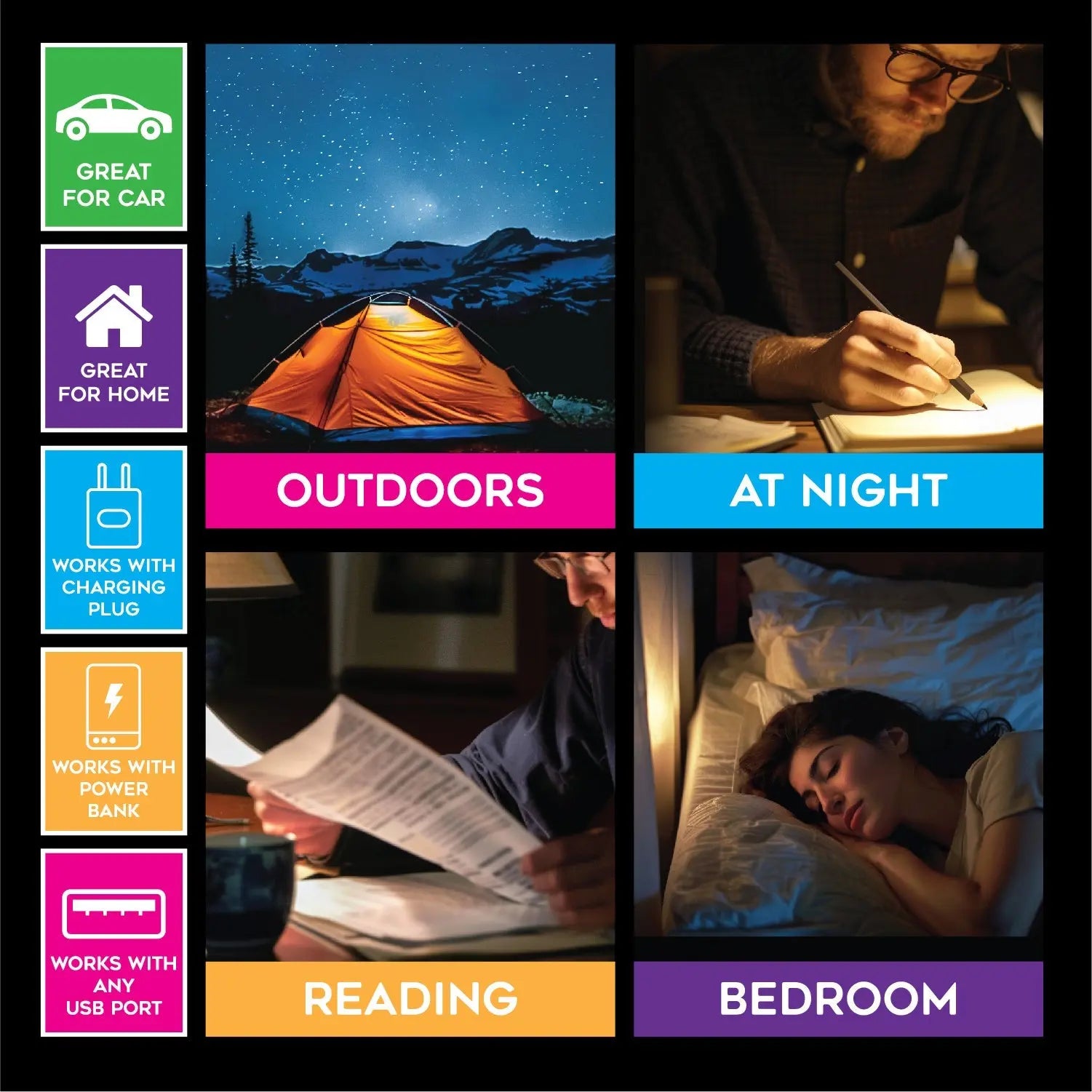 Bendable USB Touch Vintage Lantern Light - 6 Pieces Per Display 25304 CAR VIBEZ