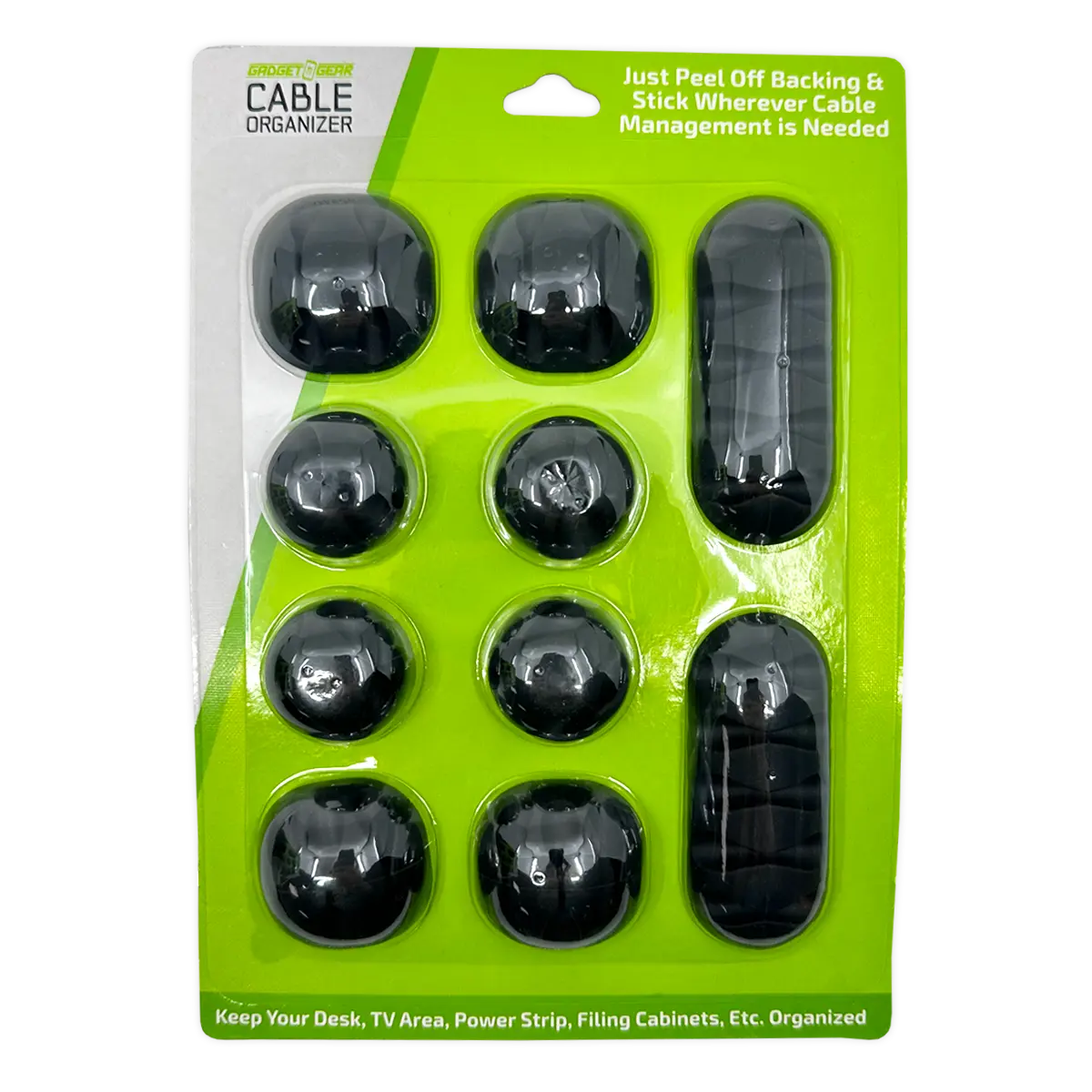 Peel+Stick Cable Organizer Sets - 6 Pieces Per Retail Ready Display 25377 GADGET GEAR