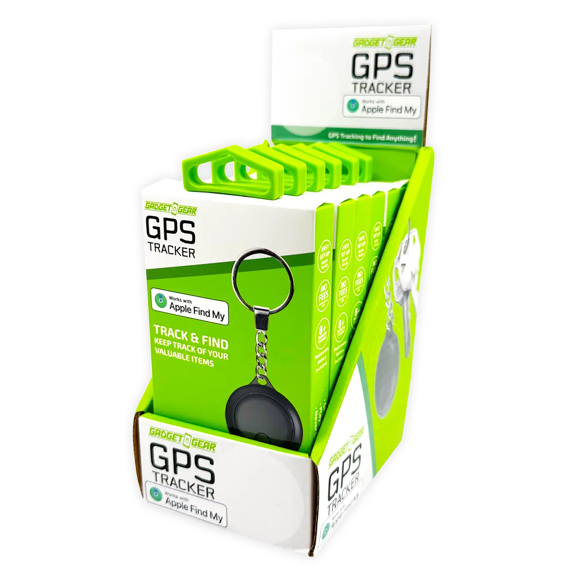 GPS Tracker Key Chain Apple Find My™ Compatible - 6 Pieces Per Retail Ready Display 25483 GADGET GEAR