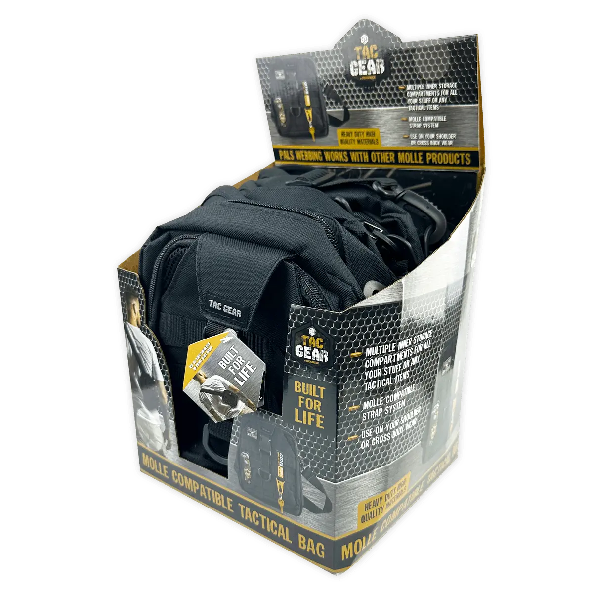 Mini MOLLE Tactical Sling Bag with Strap - 4 Pieces Per Retail Ready Display 25486 TAC GEAR