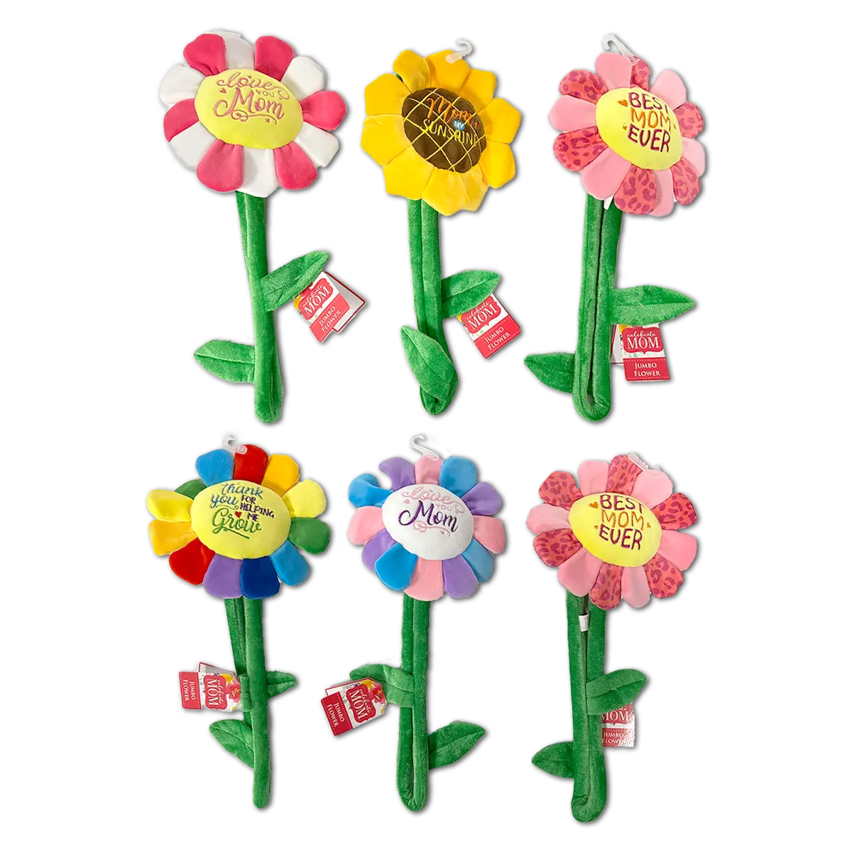 Plush Daisy Flower 36" Assortment - 6 Pieces Per Pack 25528 KIPP BROTHERS